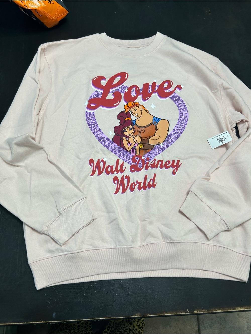 Disney Light Pink 'Love' Graphic Crewneck Sweatshirt